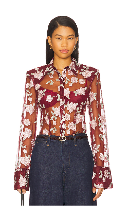 CHEMISE AJUSTÉE EN MAILLE MESH en . Taille 32. Also en 34, 36, 44 - ROTATE - Modalova