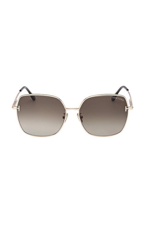 TOM FORD Square Sunglasses in Rose Gold.