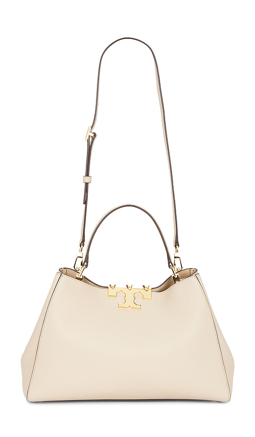 Tory Burch Eleanor Soft Satchel in Cream.