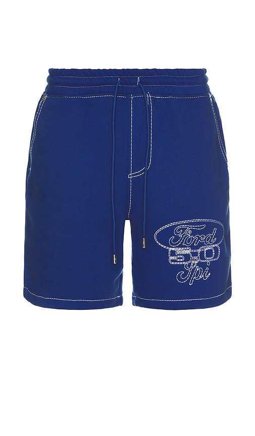 True Religion x Ford T Fleece Shorts in Blue. Size XL/1X. Also in L.