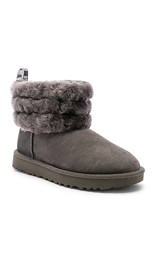 UGG Fluff Mini Quilted Bootie in Charcoal