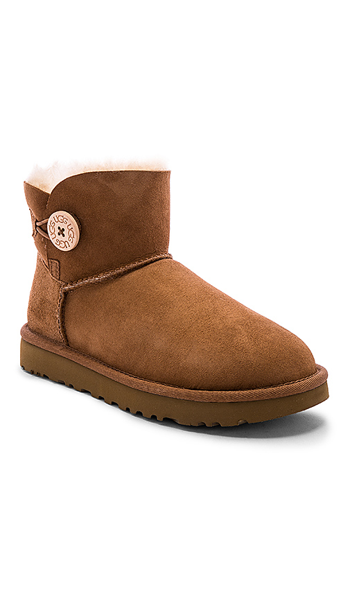UGG Mini Bailey Button II Bootie in Tan