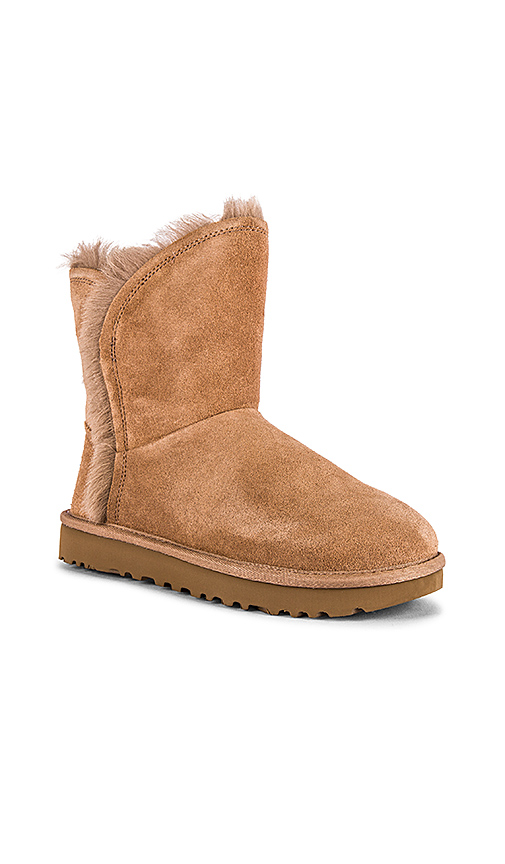 UGG Classic Short Fluff High Low Boot in Beige