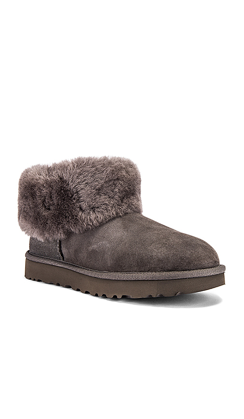 UGG Classic Mini Fluff Boot in Gray