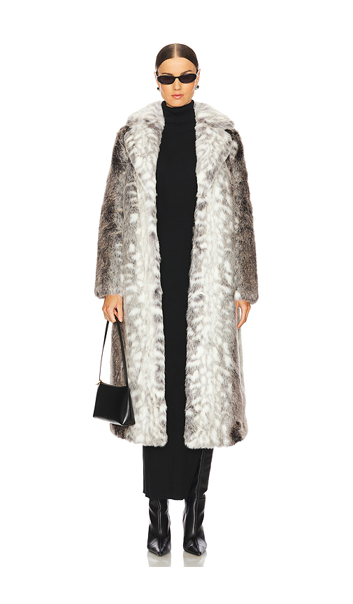 Unreal Fur Kathmandu Faux Fur Coat in Grey. Size M. Also in XS, S, L.