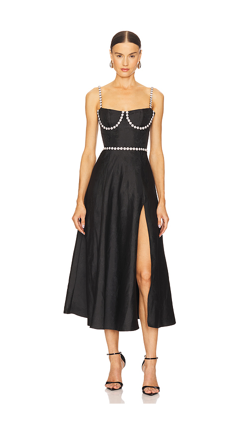 V. Chapman Cora Corset Midi Dress in Black. Size 0. Also in 2, 4, 6.