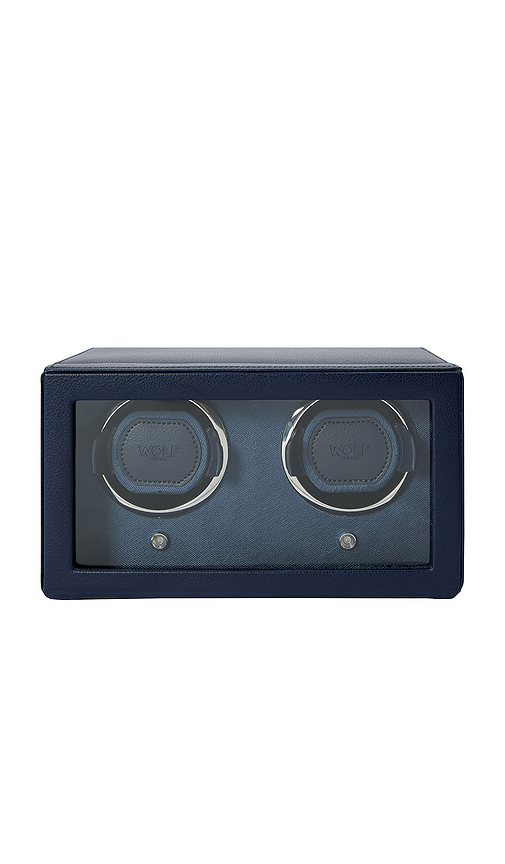 WOLF Cub Double Watch Winder with Cover in Navy.