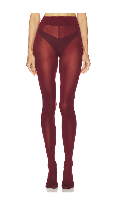 Wolford Velvet De Luxe 66 Tights in Red. Size XL. Also in XS.