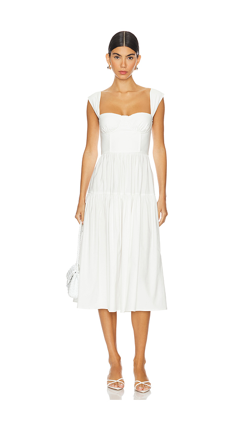 WeWoreWhat Corset Midi Dress in White. Size 00. Also in 2, 12.