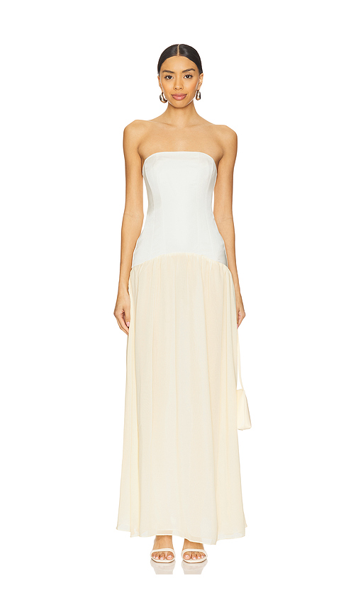 WeWoreWhat Corset Sheer Midi Dress in White. Size 0. Also in 12, 2, 4, 6, 8.