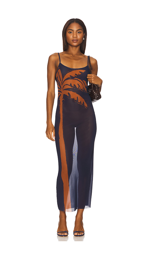 WeWoreWhat Mesh Scoop Maxi Slip Dress in Navy. Size M. Also in S, XS.