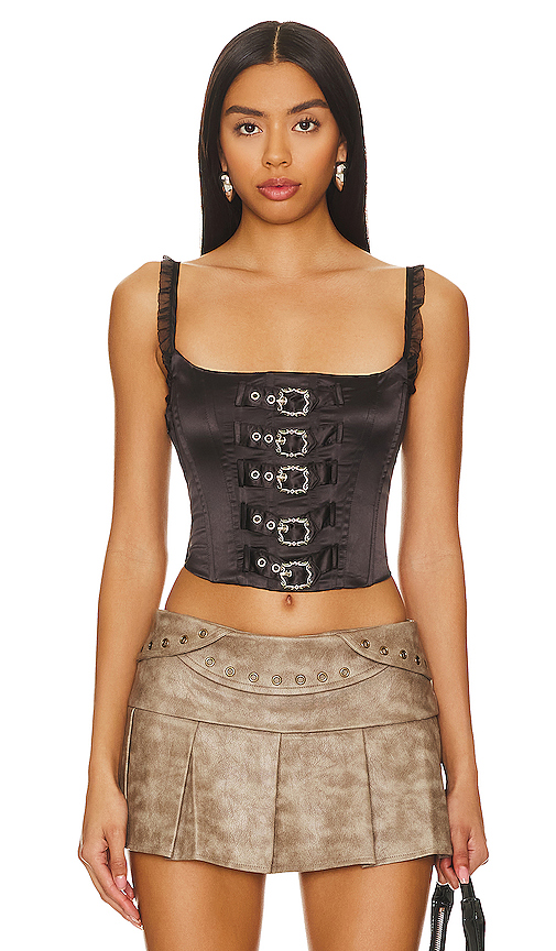 Zemeta Lock Me Up Corset in Black. Size M. Also in S, XS.