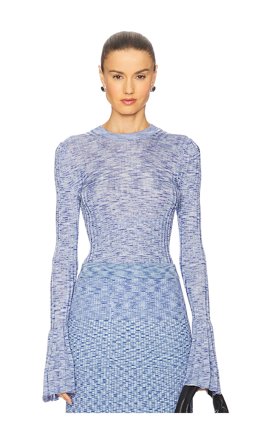 Zimmermann Mouline Long Sleeve Top in Blue. Size 1/S. Also in 3/L.