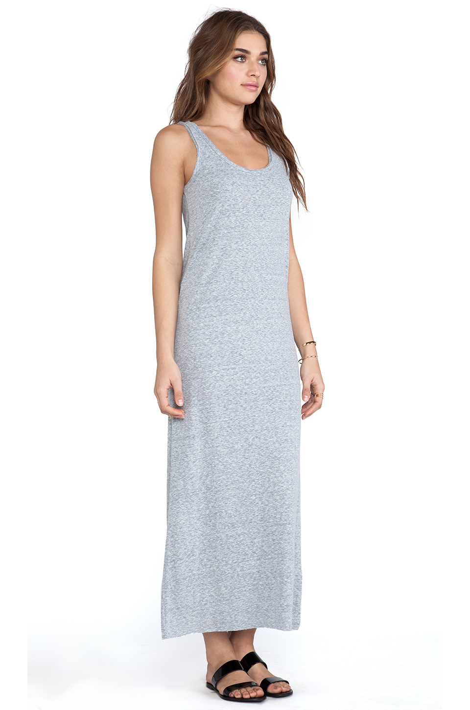 American Vintage Skanea Tank Top Maxi Dress in Zinc Melange