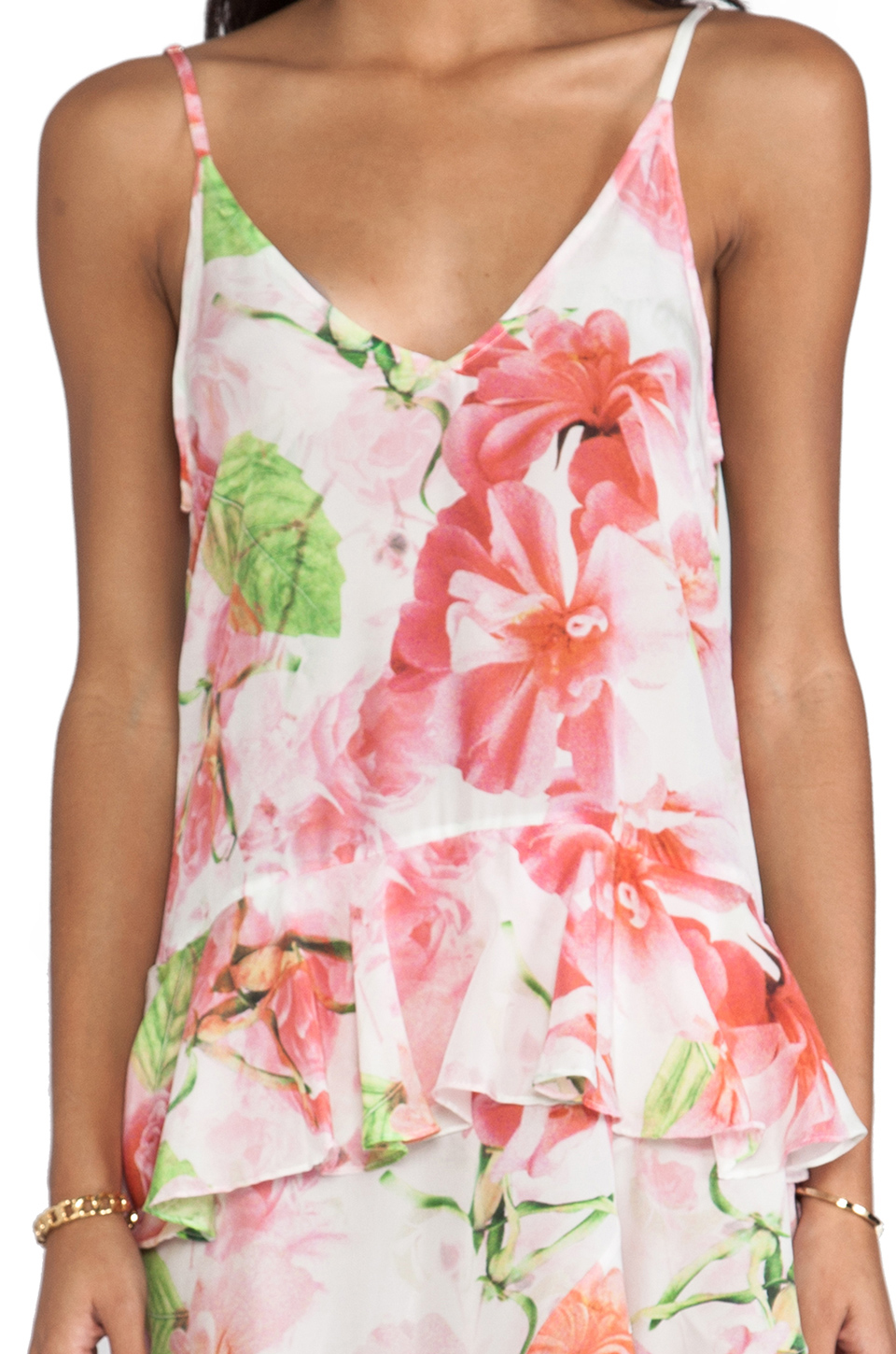 Shakuhachi A Midsummer Nights Midi Cami Dress in Pink Floral