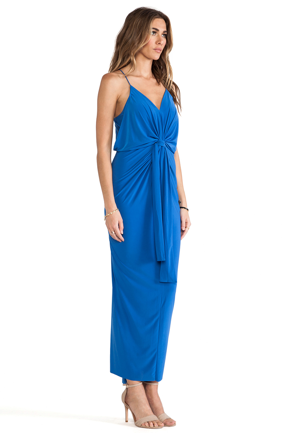 Bags LosAngeles Knot Front Maxi Dress in Periwinkle