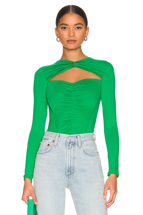 Superdown Gabby Cut Out Top In Green